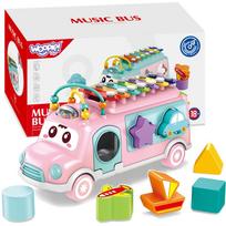 WOOPIE BABY Muzikinis mašinėlių rūšiavimo žaislas su cimbolais, rožinis