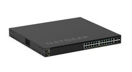 NETGEAR 24-port Gigabit Ethernet PoE+ switch with 4 SFP+ ports, model GSM4328
