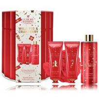 The Luxury Bathing Company Fig & Cranberry rinkinys kūnui (rakų kremas 100 ml. + kūno kremas 100 ml. + prausiklis 250 ml. + kempinė) - 1 vnt.
