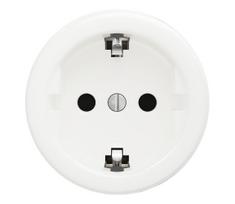 Kliklap - Retro namų lizdas be rėmelio SCHUKO 230V/16A sniego baltos spalvos