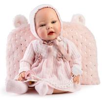 Guca Reborn lėlė kūdikis Giselle su vilnone suknele, gobtuvu ir pagalvėle, 42 cm
