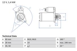 BOSCH Starteris 0 986 019 500