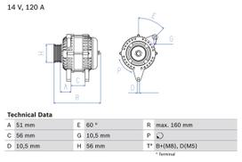 BOSCH Generatorius Power generator 0 986 039 250
