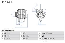 BOSCH Generatorius Power generator 0 986 040 370