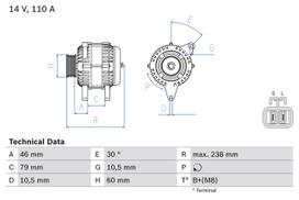 BOSCH Generatorius Power generator 0 986 049 500