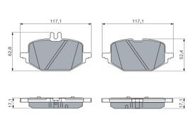 BOSCH Stabdžių kaladėlių komplektas Brake pad set 0 986 460 250