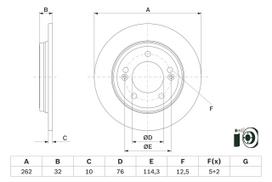 BOSCH Stabdžių diskas Brake rotor 0 986 479 G29