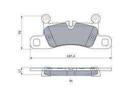 BOSCH Stabdžių kaladėlių komplektas Brake pad set 0 986 495 371