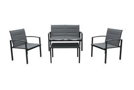 Lauko baldų komplektas LEX GLS804645, komplektą sudaro: dvivietis krėslas, 2 kėdės ir staliukas