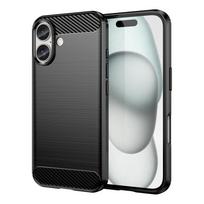 Carbon Case silikoninis dėklas iPhone 16 Plus – juodas