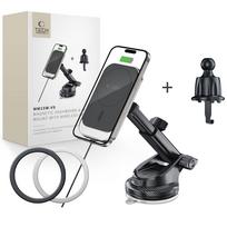 Tech-Protect MM15W-V9 automobilinis laikiklis su MagSafe prietaisų skydeliui ir oro ventiliacijos angai 15W - juodas