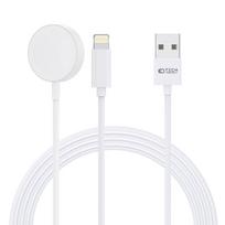 Tech-Protect UltraBoost 2in1 magnetinis įkroviklis su USB-C / Lightning laidais, skirtas Apple Watch, 1.5m - baltas
