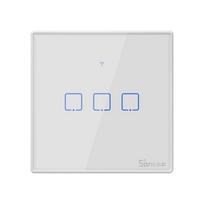 Išmanusis jungiklis SONOFF T2Eu3C-Rf, 3 kan., 2xCR2032 elementai (į kompl. neįeina), valdomas liečia