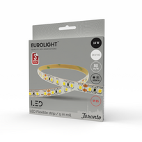 Šviesos diodų juosta EUROLIGHT Toronto, LED 5 m, 14 W / m, IP65, 6500K, 24V, 1120 lm / m, 8mm pločio