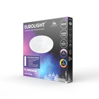 Lubinis LED šviestuvas EUROLIGHT Florence, 60 W, 185-265 V, 3900 lm, IP20, su pultu, dimeriuojamas,