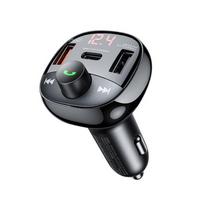 FM bangų moduliatorius Remax RCC331 54.5W 2xUSB-A/1xUSB-C juodas