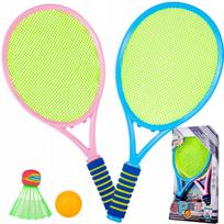 Vaikiškos teniso - badmintono raketės su kamuoliuku ir plunksniuku, 45 cm