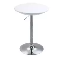 Reguliuojamo aukščio modernus baro stalas - baltas Ø61 x 76-97 cm