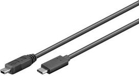 Goobay 67989, 0,5 m, Mini-USB B, USB C, USB 2.0, Kištukas/Kištukas, Juodas