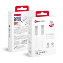 Laidas USB C į USB C Forcell F-Energy QC4.0 PD 5A 240W Cafule Color 1,2 m CBN1 baltas