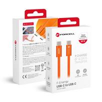 Laidas USB C į USB C Forcell F-Energy QC4.0 PD 3A 60W Cafule Color 1,2 m ACYH23 oranžinis