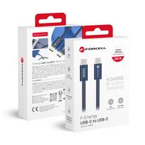 Laidas USB C į USB C Forcell F-Energy QC4.0 PD 5A 100W Cafule Color 1,2 m ACYH23 tamsiai mėlynas