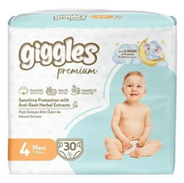 GIGGLES sauskelnės Premium Twin Maxi, 4 dydis, 7-18 kg, 30 vnt.