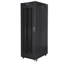 LANBERG 19-inch 27U wall-mounted rack cabinet, 800x1200mm, black perforated door, LCD, flat-pack