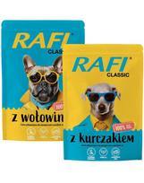 RAFI Classic mišrių skonių vištienos ir jautienos drėgnas ėdalas šunims 24x400g