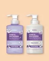 KUNDAL Honey & Macadamia Shampoo + Treatment Set White Msuk - 500 ml, 500 ml