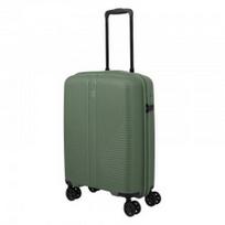Mažas plastikinis lagaminas Travelite Air Stripe M Žalias