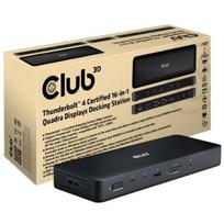 Club3D dokas CSV-1583, 16-in-1, Thunderbolt 4, 40Gbit/s, 4 Thunderbolt 4 prievadai, 3 DisplayPort, 2 HDMI, 1 RJ45, 3 USB 3.2