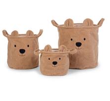 CHILDHOME DAIKTŲ IR ŽAISLŲ LAIKYMO 3 VNT. KREPŠIŲ RINKINYS TEDDY, BEIGE