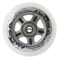 PU 84x24 82A balta matinė (4 vnt.) + ABEC-9 (8 vnt.) rinkinys NILS EXTREME