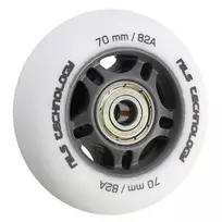 PU 70x24 82A balta matinė (4 vnt.) + ABEC-9 (8 vnt.) rinkinys NILS EXTREME