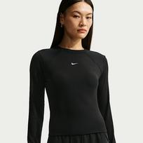 Nike Sportswear Chill Knit Women's Tight Long-Sleeve Ribbed Top Black/ Sail - Dydis XL (IF0236-010 Marškinėliai)