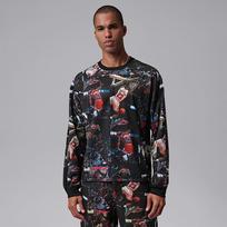Jordan Flight Men's Printed Long-Sleeve Jersey Black/ White - Dydis L (IF1831-010 Marškinėliai)