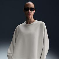 Nike 24.7 ImpossiblySoft Women's Dri-FIT Oversized Crew-Neck Top Lt Orewood Brn/ Lt Iron Ore - Dydis XL (HQ8193-104 Džemperiai)