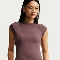 Nike Sportswear Chill Knit Women's Tight Short-Sleeve Ribbed Top Tattoo/ Sail - Dydis S (IF0242-502 Marškinėliai)