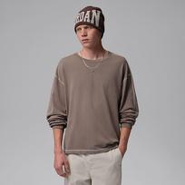 Jordan Flight Men's Heavyweight Long-Sleeve Top Olive Grey/ Sail/ Olive Grey - Dydis M (IF1829-040 Marškinėliai)
