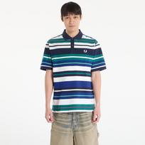FRED PERRY Striped Relaxed Polo Shirt Deep Mint - Dydis XL (M2423 R35 Marškinėliai)