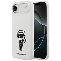 KARL LAGERFELD dėklas IPHONE 17 Air, suderinamas su MagSafe KLHMP17MSKIGROH (silikonas su KL eskizu ir logotipu) baltas