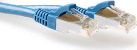 ACT Blue 1.5 meter LSZH SFTP CAT6A patch cable snagless with RJ45 connectors. Cat6a s/ftp lszh sng bu 1.50m (FB7651)