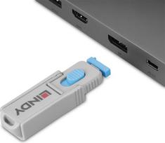 Lindy DisplayPort Port Blocker Key - Pack of 4 Blockers, Blue (40324)