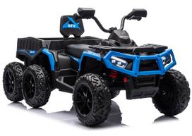 JC606 24V 4×4 vaikiškas elektrinis keturratis su priekaba, 6 ratai – mėlynas