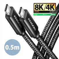 USB-C laidas AXAGON BUCM4X-CM05AB 24 pin USB-C į 24 pin USB-C 50 cm juodas