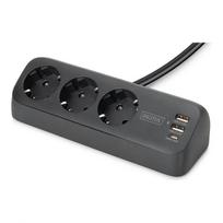 Ilgiklis Digitus DA-70625 3 lizdai 2x USB-A 1x USB-C
