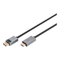 HDMI į DisplayPort kabelis Digitus DB-340202-018-S HDMI (male, 19 pin) į DisplayPort (male, 20 pin) snap fastener 8K60Hz 4K120Hz 1080p juodas