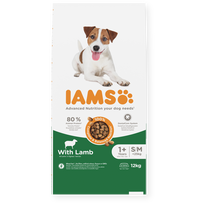 IAMS sausas maistas mažų ir vidutinių veislių šunims su ėriena, S/M, 12 kg