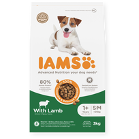 IAMS sausas maistas mažų ir vidutinių veislių šunims su ėriena, S/M, 3 kg